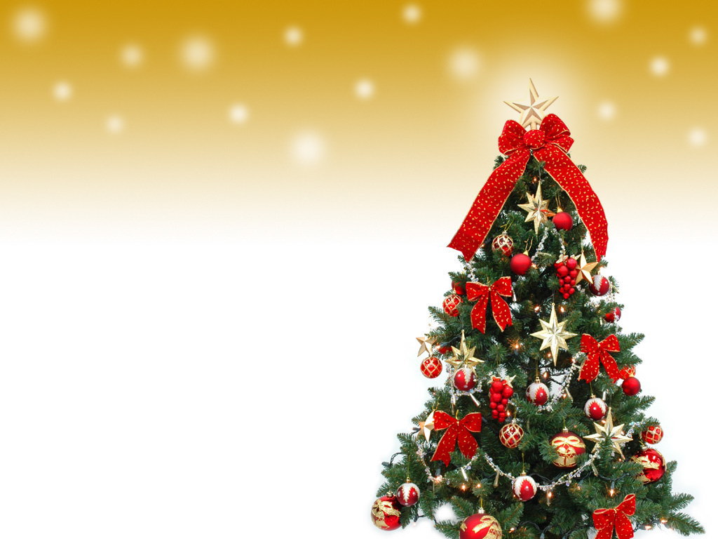 クリスマス壁紙 No028 飾り付けクリスマスツリー1 サイズ 1024 768